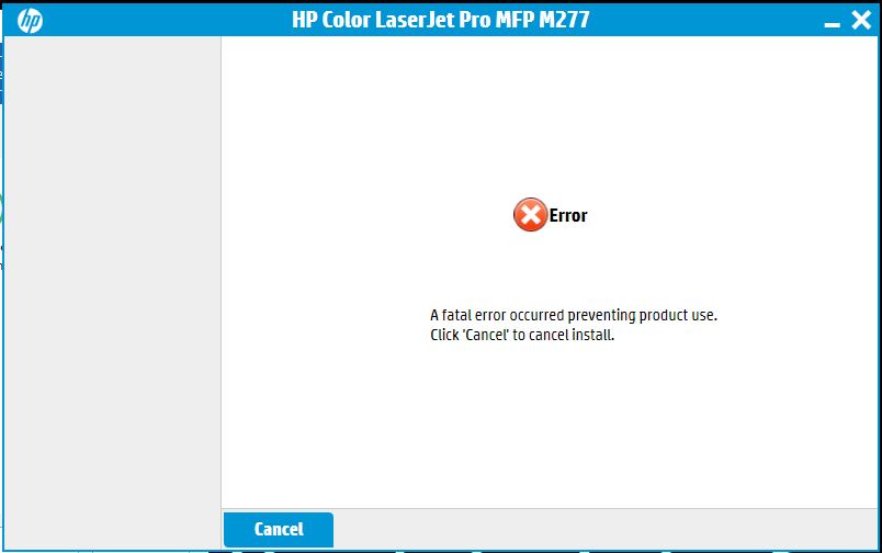 رفع خطای Fatal Error هنگام نصب پرینتر HP