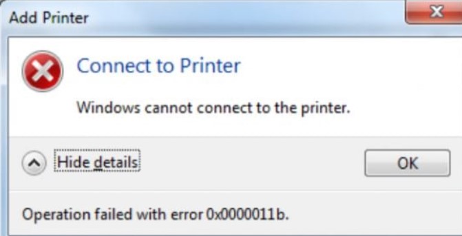 رفع خطای چاپگر ویندوز 0x0000011b