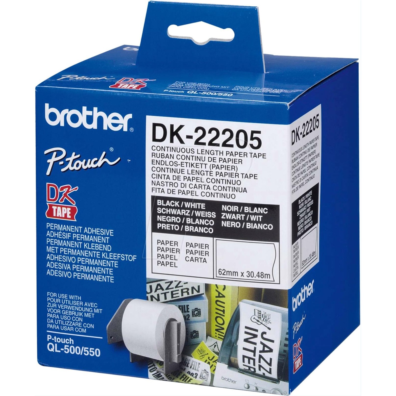 لیبل برادر DK-22205 مشکی روی سفید