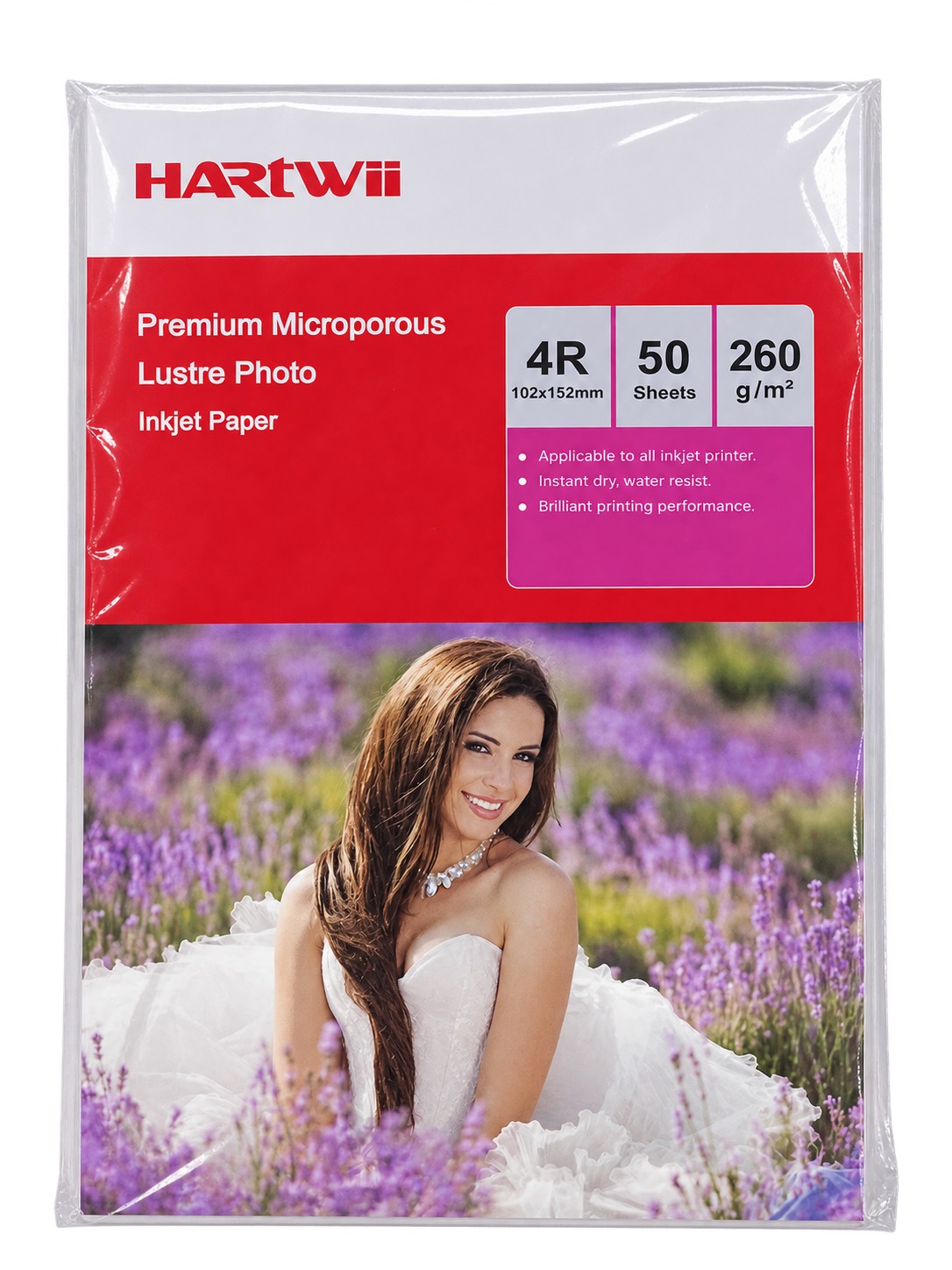 کاغذ لاستر هارتوی سایز 10*15 وزن 260 گرم 50 برگ